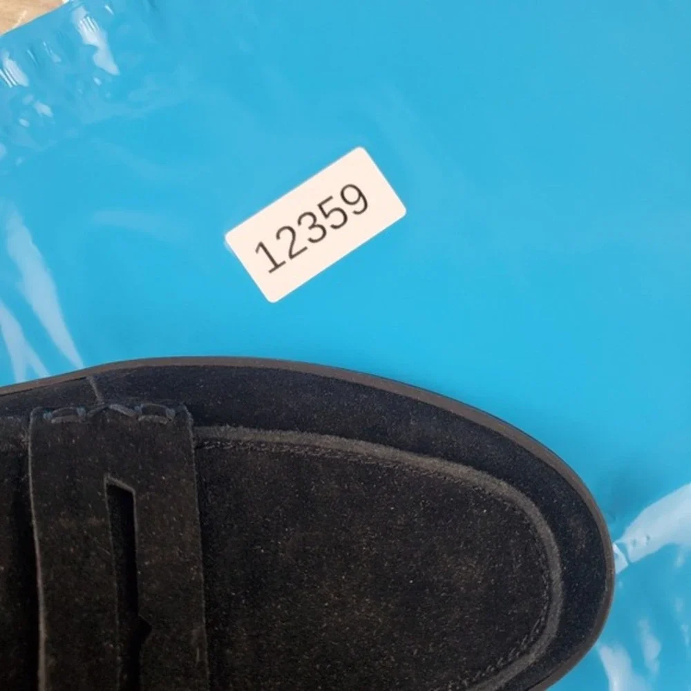 VIONIC Uptown Womens‎ Flat Loafers Sz 11 W Black Suede Leather Slip On Round Toe